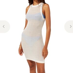 Solid & Striped Carson Marshmallow White Mesh Short Dress
